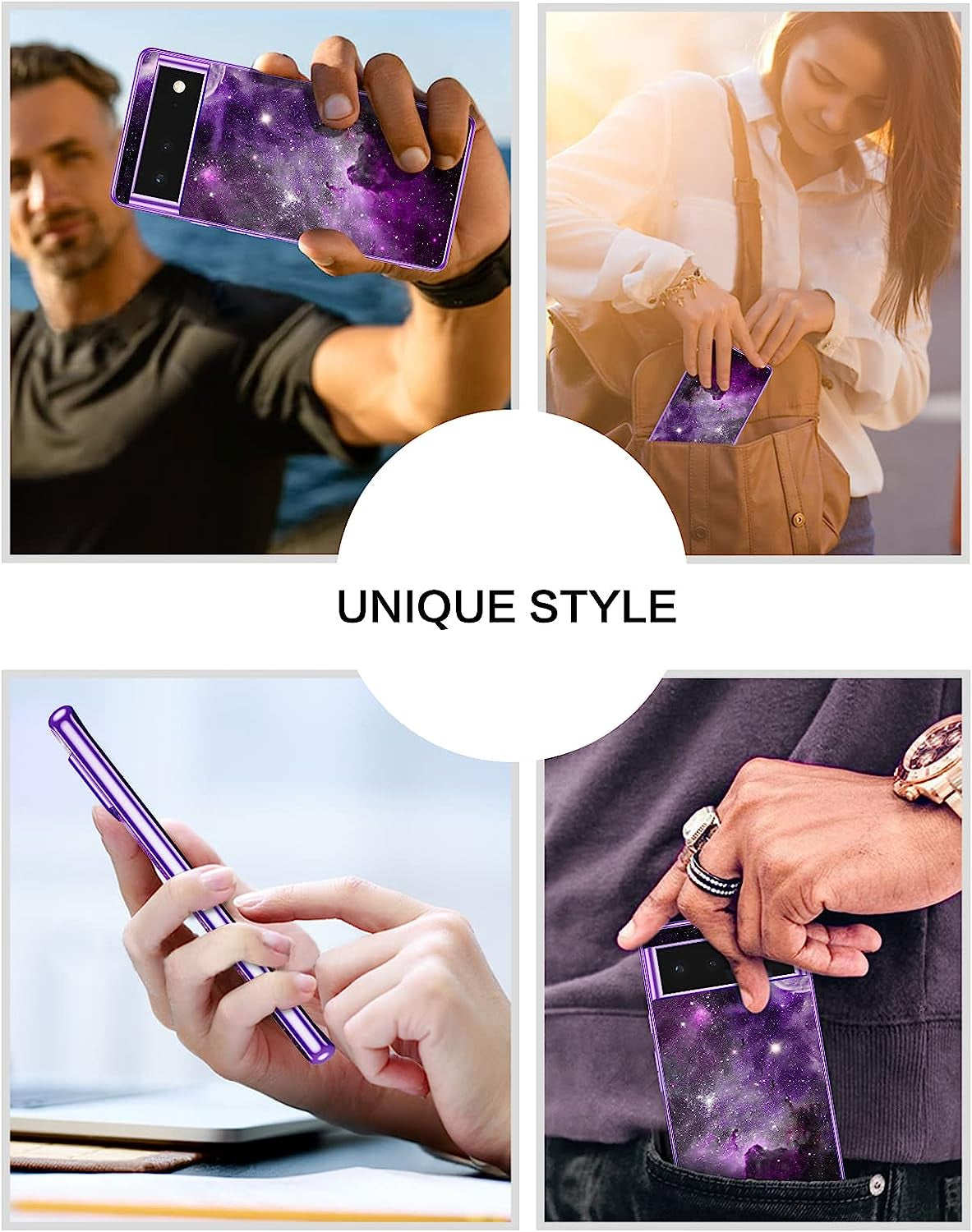 BENTOBEN Pixel 6 Case, Google Pixel 6 Case, Slim Fit Glow in the Dark Soft Flexible Bumper Protective Shockproof anti Scratch Non-Slip Cute Case Cover for Google Pixel 6 (2021) 6.4 Inch, Purple Nebula  BENTOBEN   