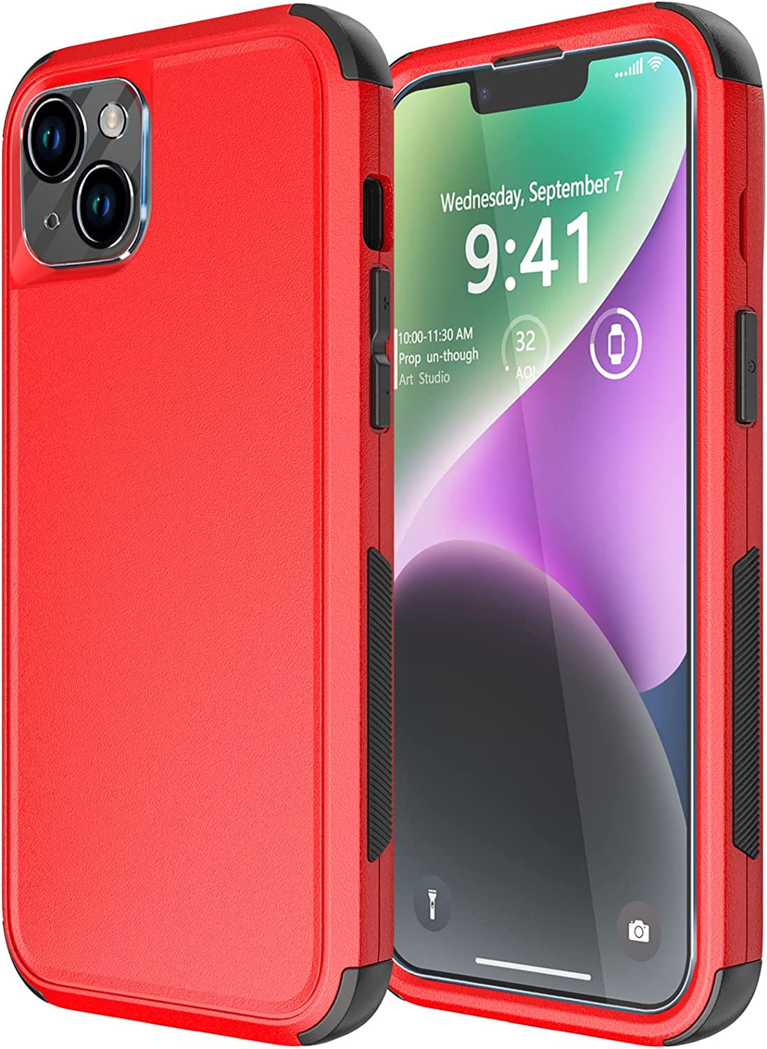 Diverbox Designed for Iphone 14 plus Case with Screen Protector Camera Lens Cover Heavy Duty Shockproof Shock-Resistant Cases for Apple Iphone 14 plus Phone 6.7 Inch (Dark Green)  Diverbox Red  