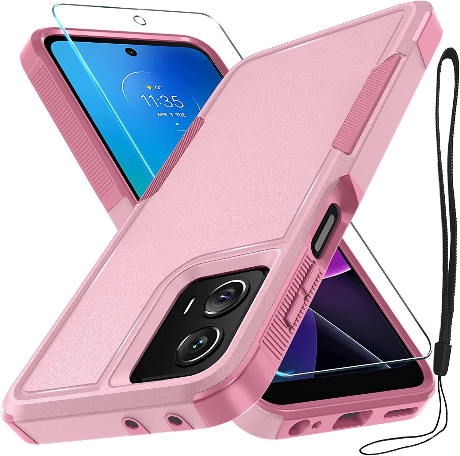 For Motorola Moto G Power 5G 2023 & Moto G 5G 2023 Case with Tempered Glass Screen Protector[1 Pack], Dual Layer Full Body Heavy Duty Rugged Shockproof Protective Phone Cover, Mint Green  RMOCR Cute Pink Moto G 5G 2023/G Power 5G 2023 