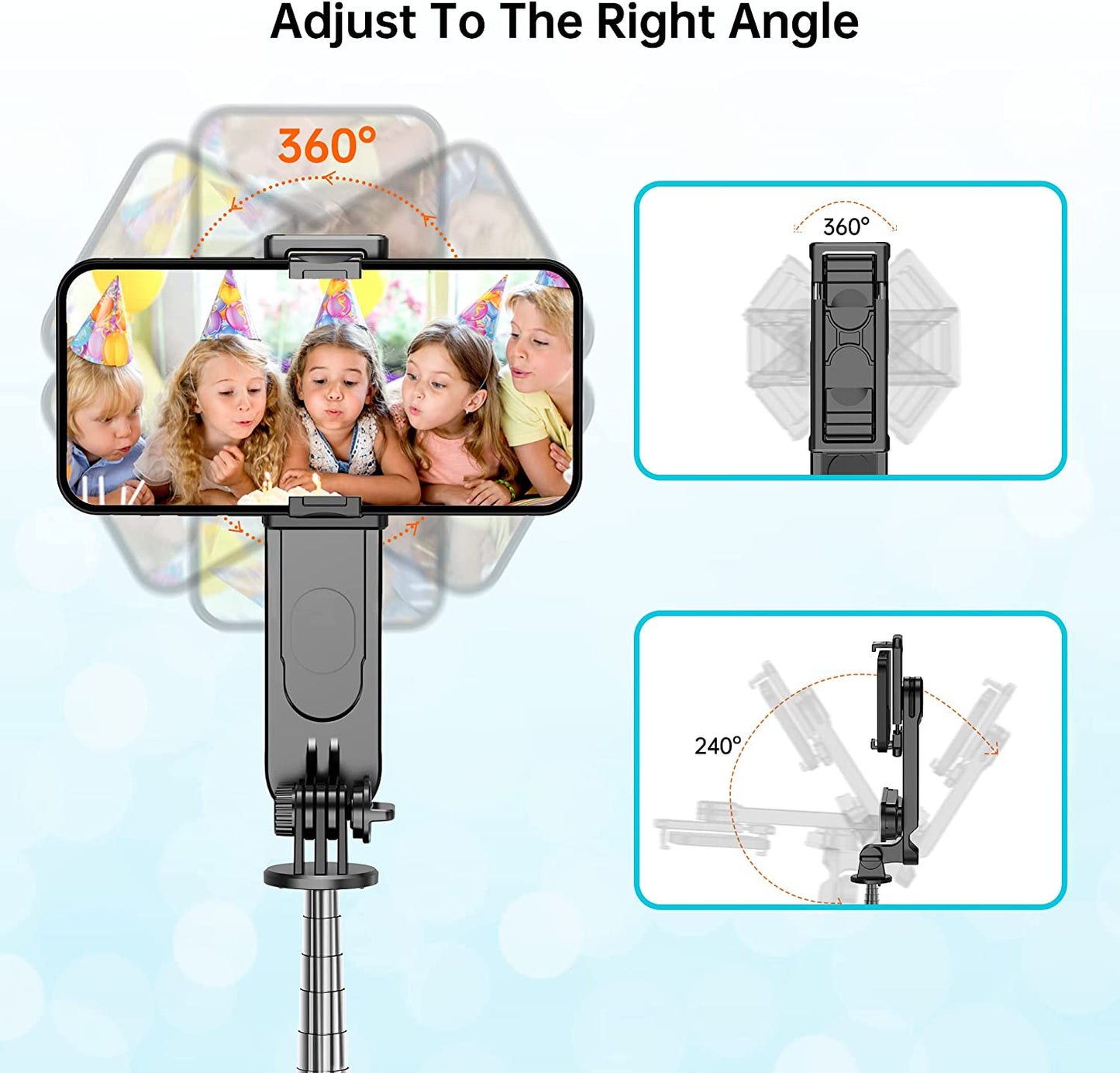 Stable Selfie Stick Tripod with Fill Light, 44 Inch Extendable Selfie Stick with Wireless Remote and Tripod Stand 360 Rotation for Iphone 13/12/11 Pro/Xs Max/Xs/Xr/X/8/7, Samsung and Smartphone  LDP   