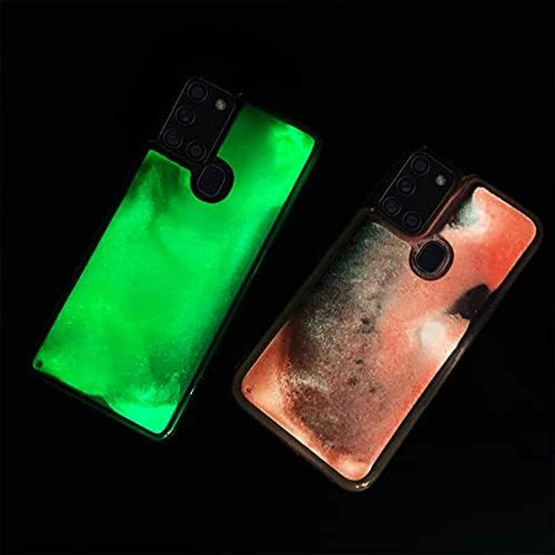 Yatchen Liquid Fluorescent Case for Samsung Galaxy S21 Plus,Luxury Fun Glow in the Darkness Quicksand Clear Soft TPU Back Cover Luminous Shockproof Protector (Rose, Galaxy S21 Plus)  Yatchen   