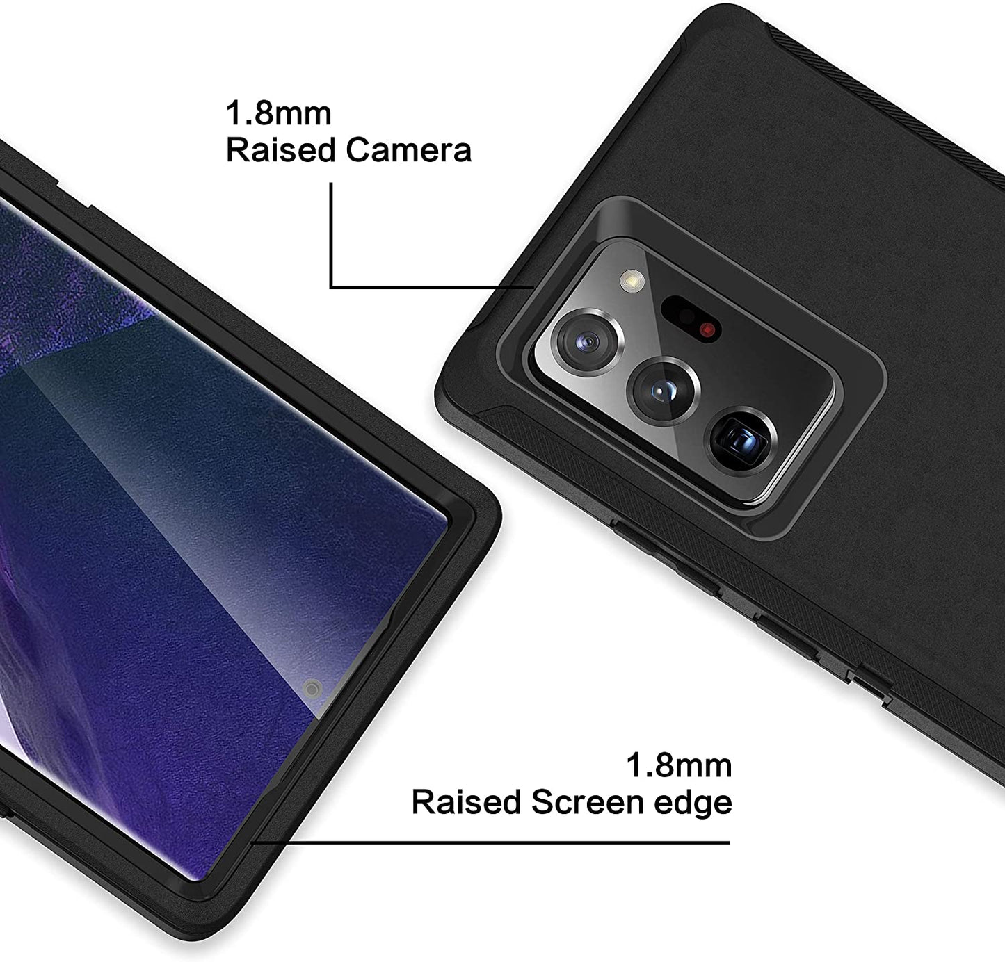 MXX Galaxy Note 20 Ultra Heavy Duty Case - 3 Layers, Rugged Rubber Shockproof Protection (Black)  MXx Accessories inc   