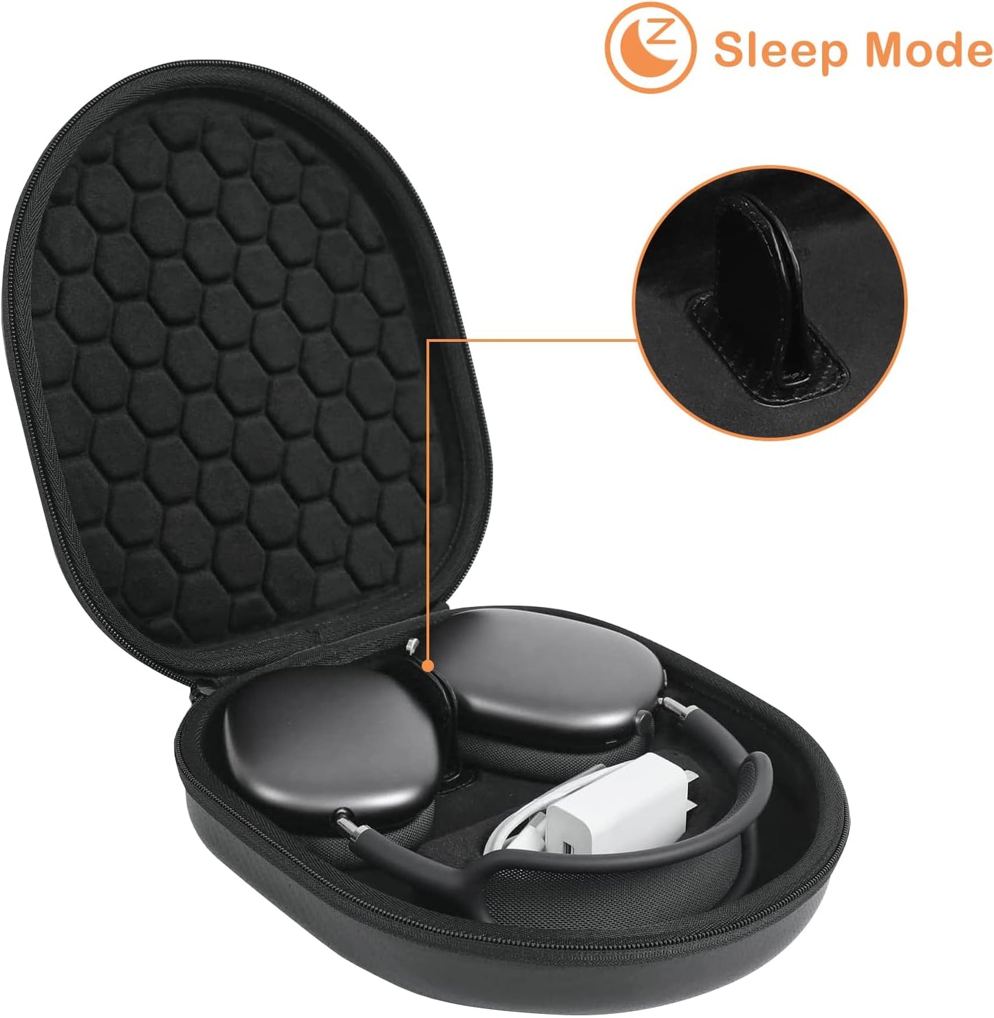 MOSISO Headphone Case Compatible with Airpods Max Supports Sleep Mode, Portable Waterproof Shockproof Protective Travel Hard Carrying Case Storage Bag, Black  Mosiso   