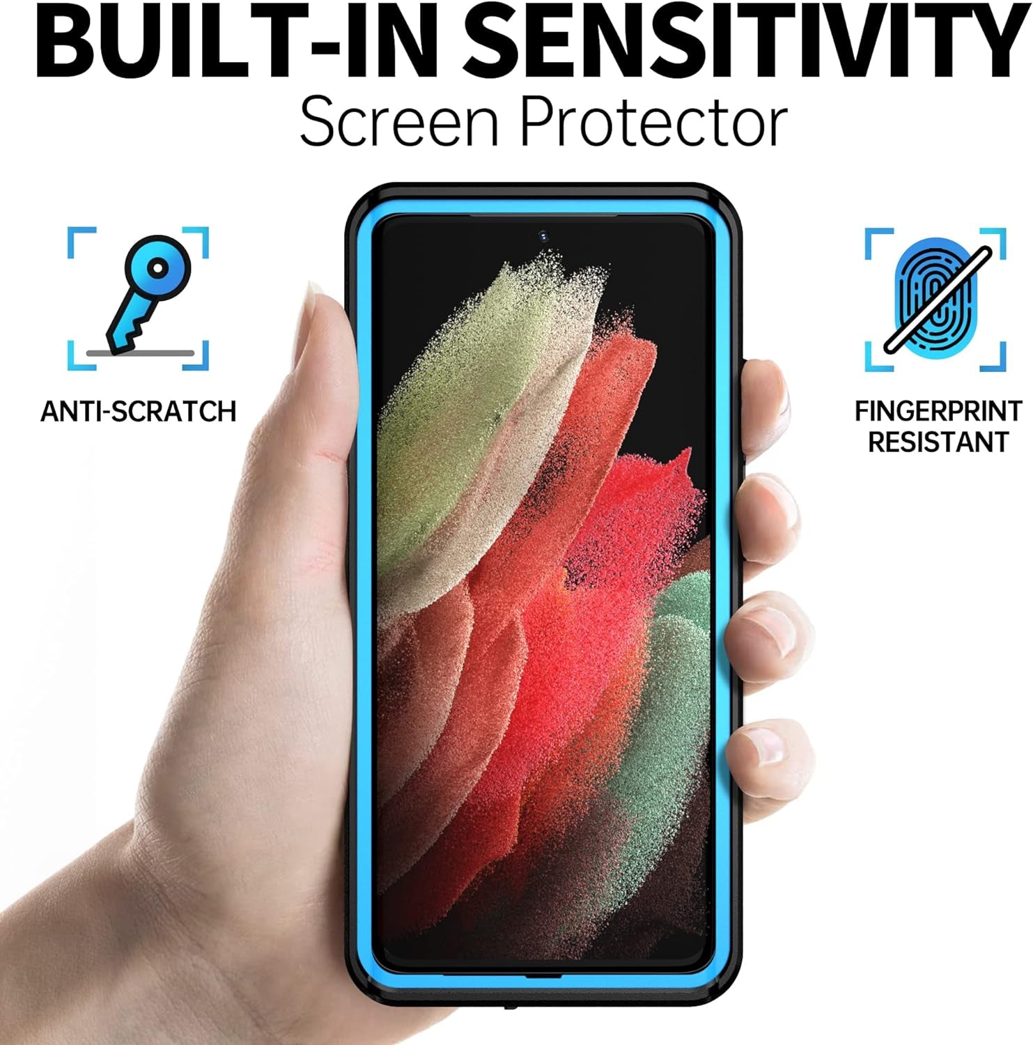 BEASTEK for Samsung Galaxy S21 Ultra Waterproof Case, NRE Series, Shockproof Underwater IP68 Case with Built-In Screen Protector Full Body Protective Cover, for Galaxy S21 Ultra 6.8 Inch (Blue)  BEASTEK   