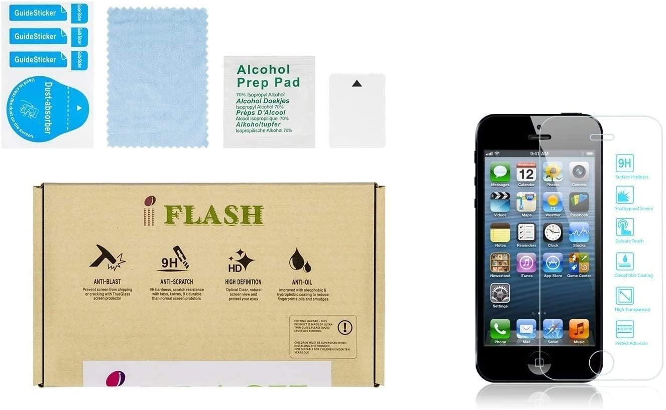 IFLASH Iphone XR, Iphone 11 Glass Screen Protector, Crystal Clear Tempered Glass Screen Protector for Apple Iphone 11 / XR 6.1 2018 2019 - Case Friendly/Bubble Free / 3D Touch/Scratch Proof/Hd  iFlash iPhone 5/5C/5S/SE  