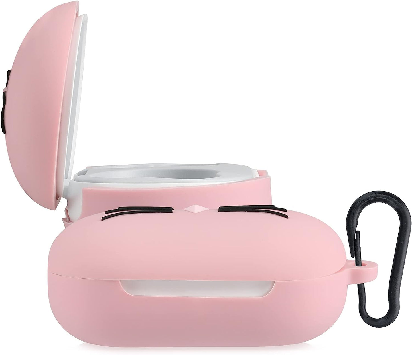 Kwmobile Silicone Case Compatible with Samsung Galaxy Buds/Buds plus - Case Soft Cover - Cat Black/Pink  KW-Commerce   