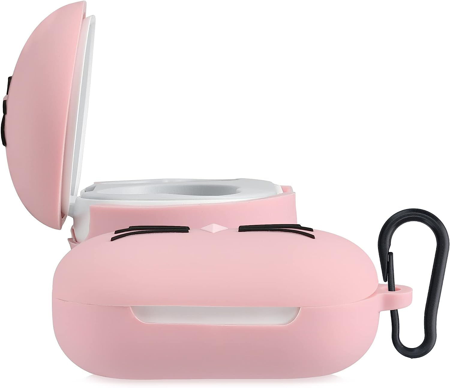 Kwmobile Silicone Case Compatible with Samsung Galaxy Buds/Buds plus - Case Soft Cover - Cat Black/Pink  KW-Commerce   