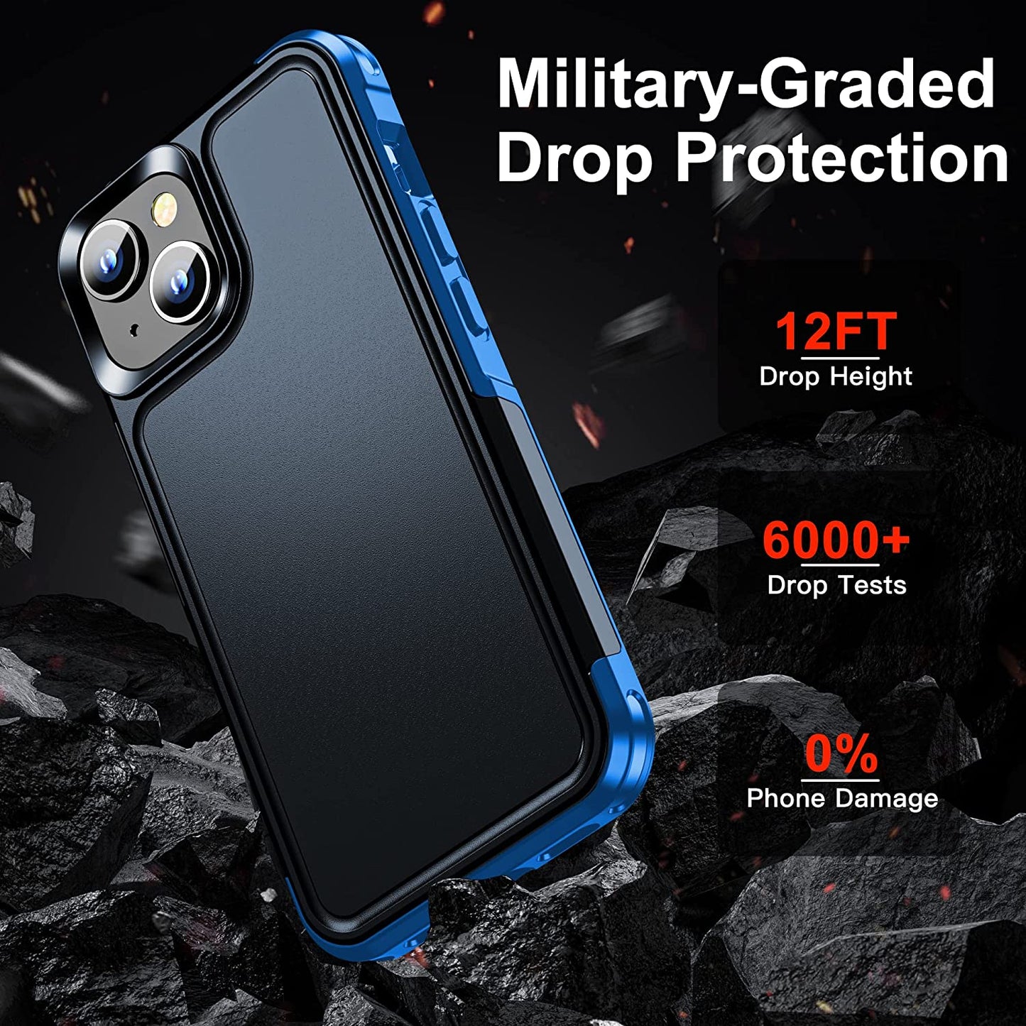 Xiwxi Magnetic for Iphone 14 Case [Compatible with Magsafe][Military Grade Drop Protection] [Glass Screen Protector+Camera Lens Protector] Non-Slip Full-Body Shockproof Phone Case,Blue  xiwxi   