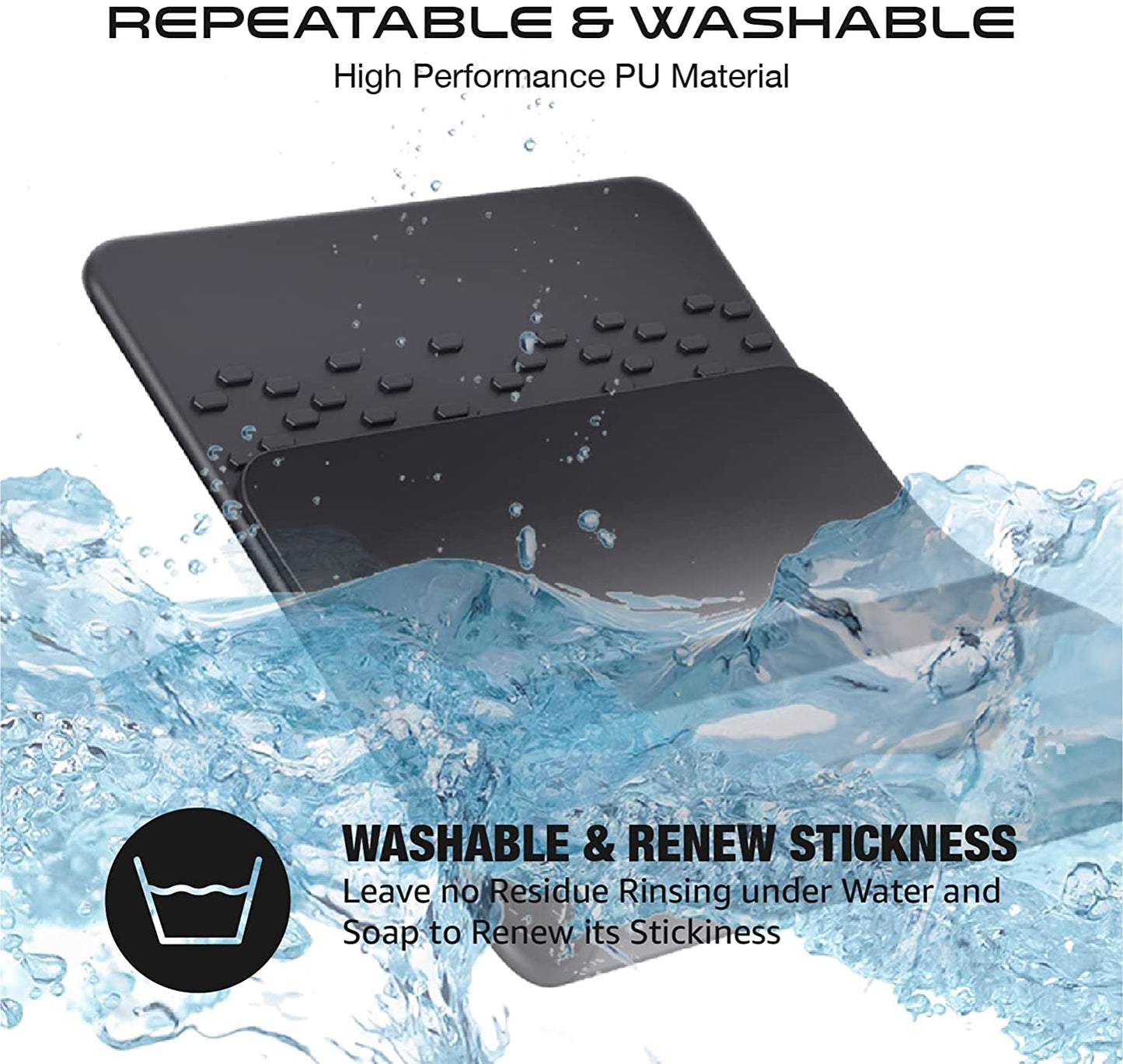 JIMISHA anti Slip Pad Sticky Gripping Pad Sticky Gel Pad Multifunctional Fixate Gel Pads Non-Slip Mounting Pad Cell Pad, 6.3 X 2.8 Inch (2 Pack)  JIMISHA   