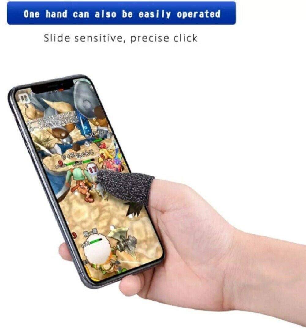 5 Pairs Screen Gaming Finger Sleeve Game Controller Mobile Sweatproof Gloves for Touchscreen Smartphone Games Pubg/Knives Out/Rules of Survival - Cell Phone Gaming Finger Sleeves  Gabhead   