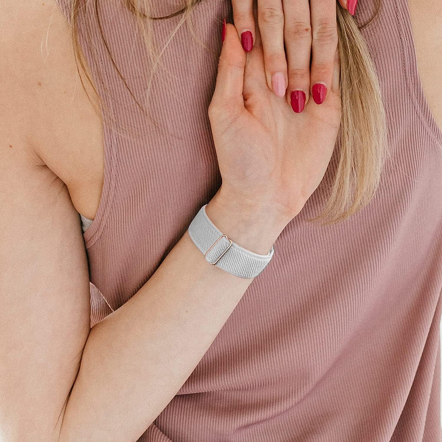 Krudary Elastic Bands Compatible with 18Mm Garmin Vivoactive 4S / Vivomove 3S/ Venu 2S , Soft Stretch Nylon Loop Bracelet Watch Strap Replacement Watchband for Garmin Forerunner 255S/255S Music  Krudary   