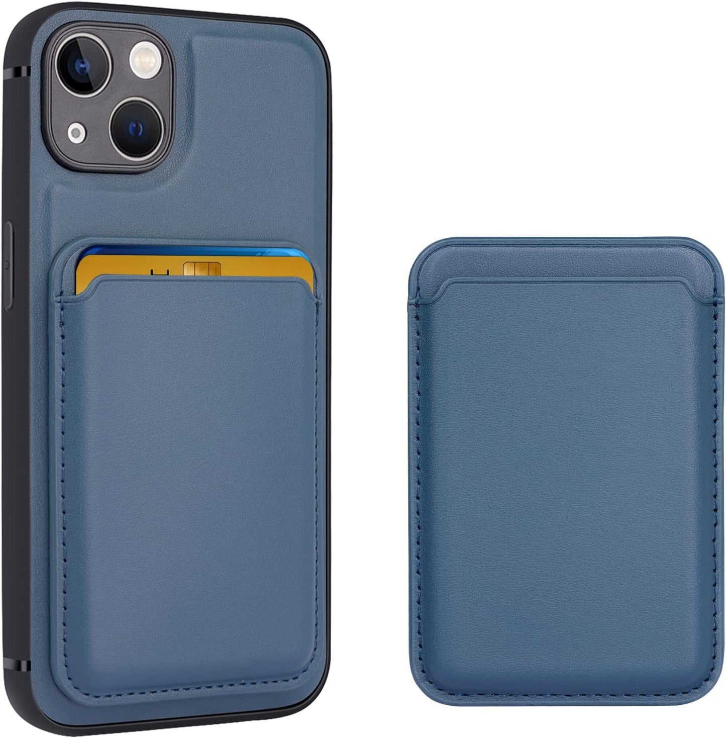DK177 [2 in 1] Magnetic Leather Case for Iphone 13 + Card Holder Wallet, Magnetic PU Leather Card Holder Shockproof Protective Cover Compatible with Magsafe 6.1 Inch, Blue  DK177   