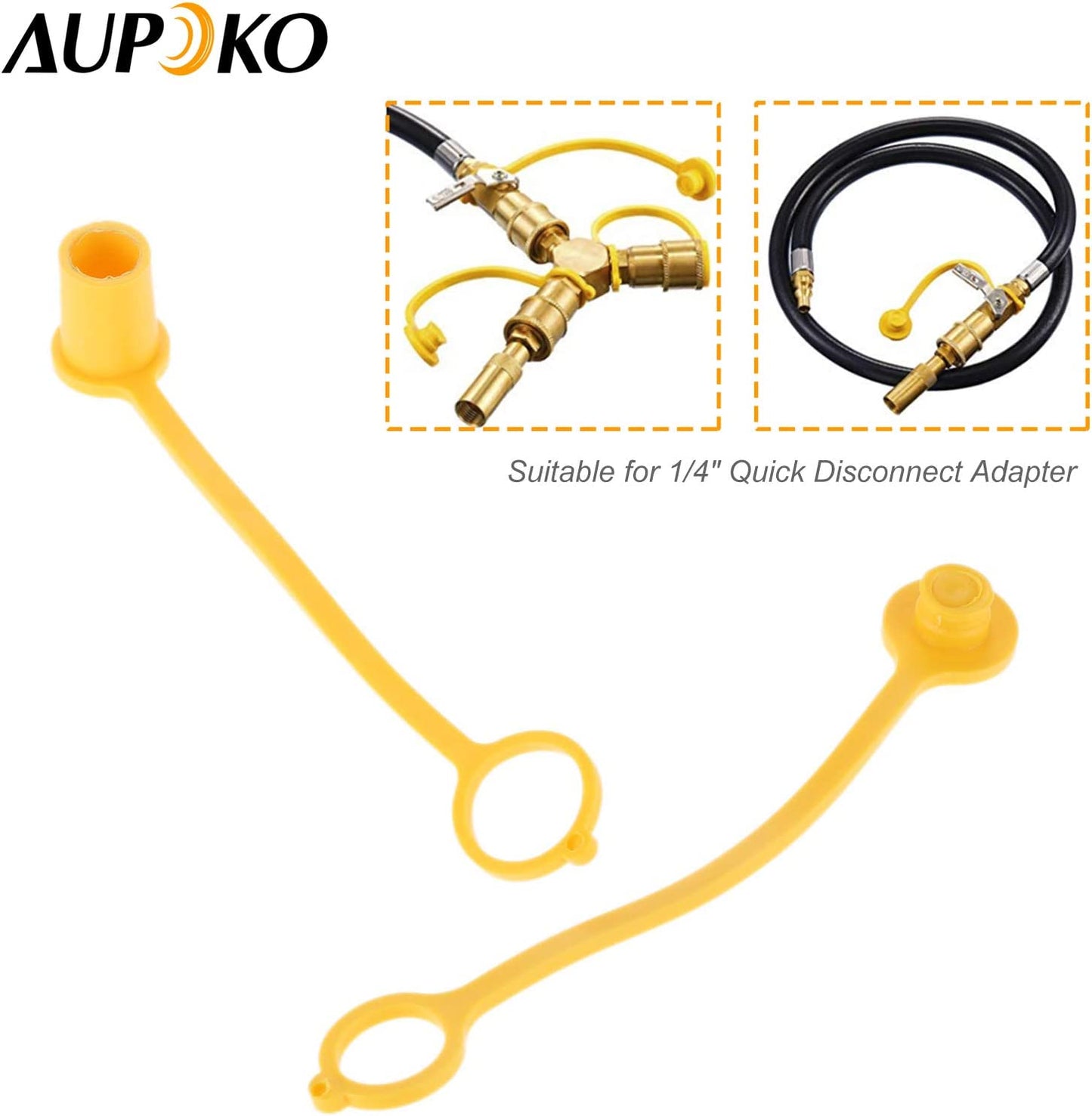 Aupoko 3 Pack Propane Natural LP Gas Dust Cap Plug Cover, 1/4'' Gas Quick Disconnect Connect Rubber Dust Cap and Plug  Aupoko   