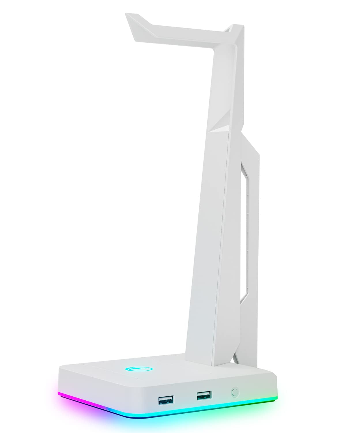 IFYOO RGB Gaming Headset Stand with 2 USB Ports, Game Headphone Mount for PC, Xbox One, PS4, Switch, Earphone Holder Hanger, Great for Gaming Stations, Fancy Desk Gamer Accessories, Black  IFYOO White  