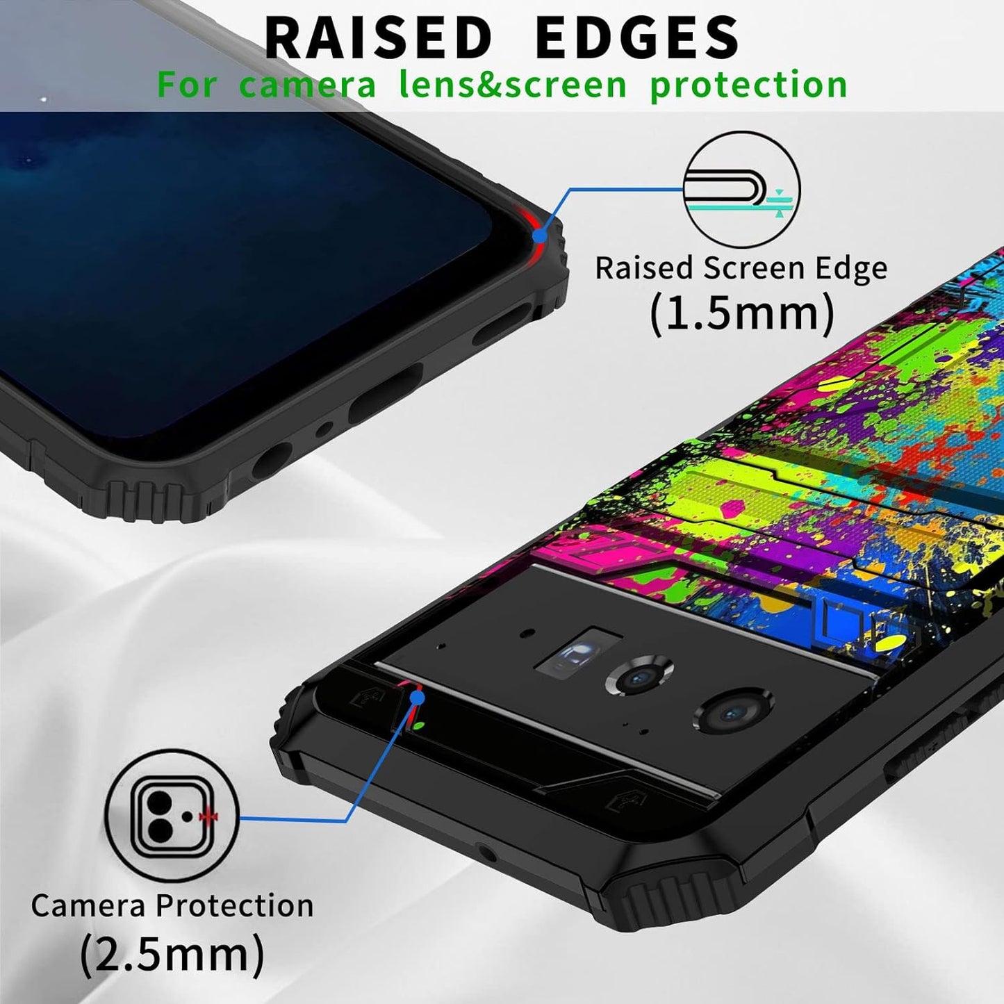 CGFGHHUY for Google Pixel 6 Case for Pixel 6 Wallet Case with Credit Card Holder & Kickstand Dual Layer Hard PC Soft TPU Protective Case for Google Pixel 6 6.4 Inch 2021 - Watercolor  CGFGHHUY   