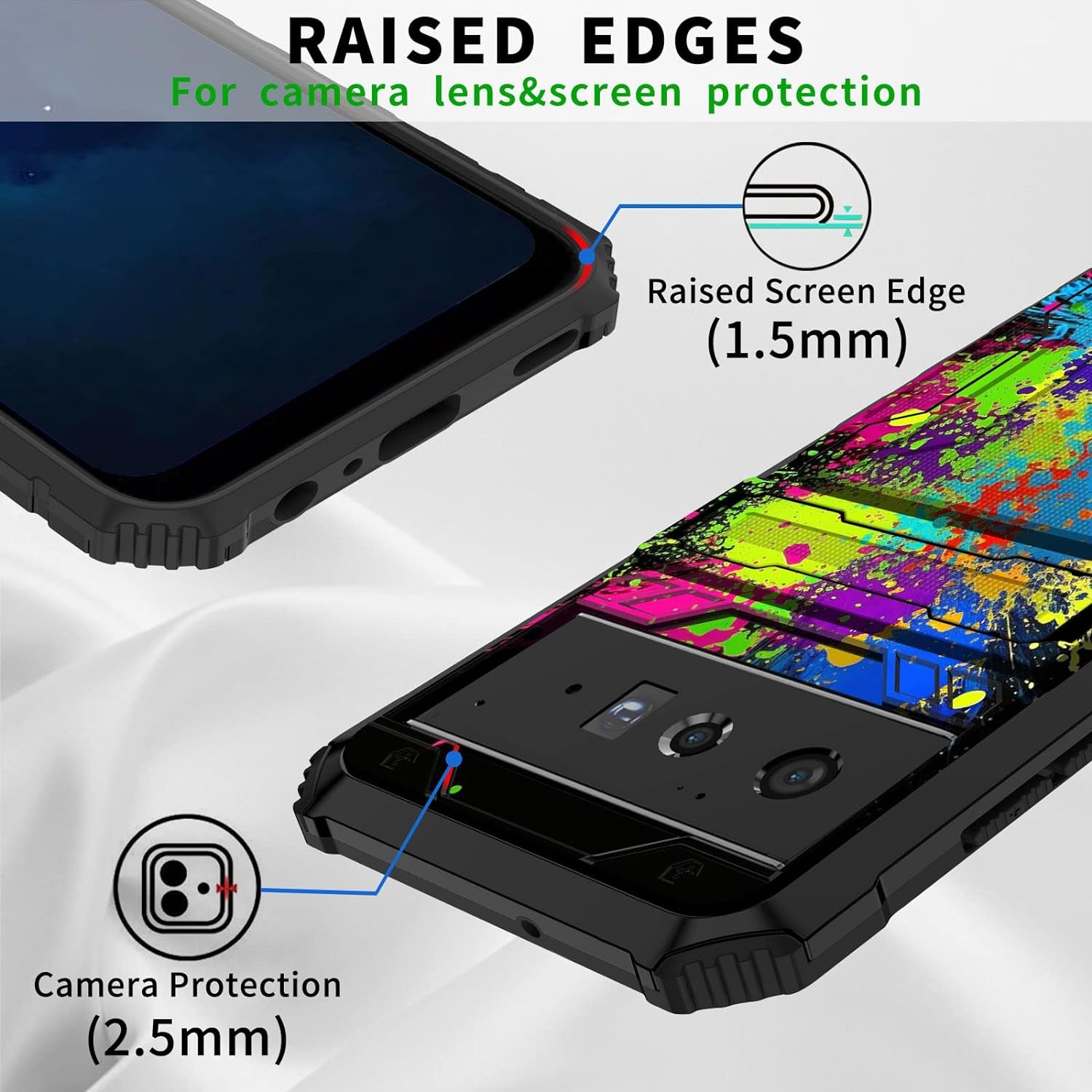 CGFGHHUY for Google Pixel 6 Case for Pixel 6 Wallet Case with Credit Card Holder & Kickstand Dual Layer Hard PC Soft TPU Protective Case for Google Pixel 6 6.4 Inch 2021 - Watercolor  CGFGHHUY   