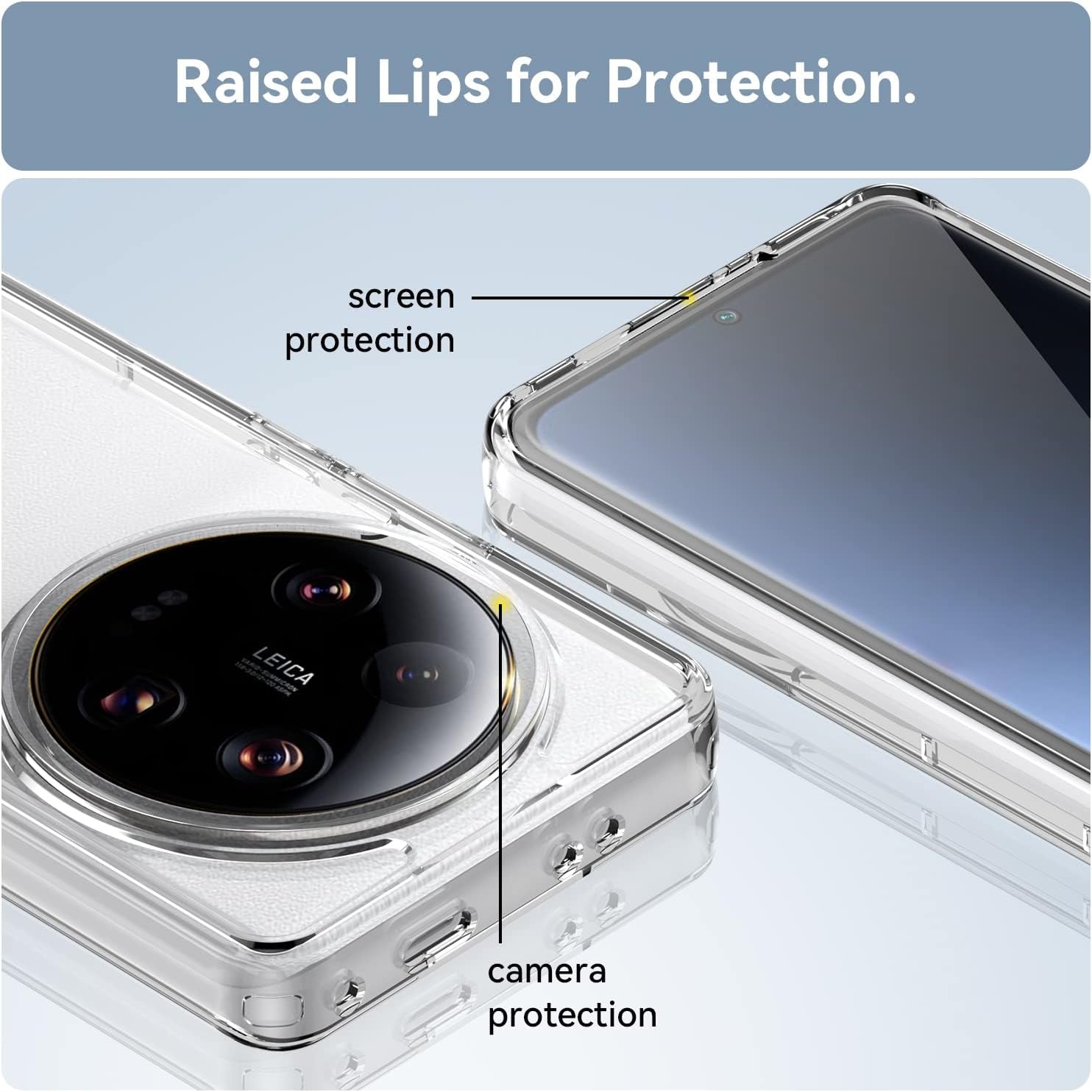 DFTCVBN Phone Case for Xiaomi 13 Ultra Case, Mi 13 Ultra 2304FPN6DC Case with HD Screen Protector, Soft Bumper with Clear Crystal PC Hard Back Shockproof Cover Cases for Xiaomi Mi 13 Ultra 5G Clear  DFTCVBN   