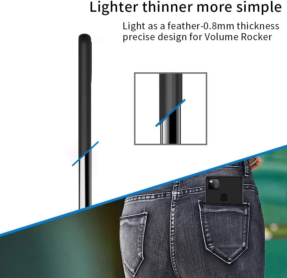 X-Level Google Pixel 4A Case Slim Fit Mobile Phone Case [Guardian Series] Soft TPU Matte Finish Ultra-Thin Light Protective Cell Phone Back Cover for Google Pixel 4A-Black  X-level   