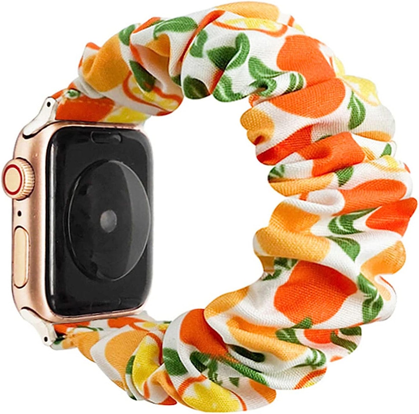 DR.DESIRE Women Scrunchie Watch Band for Apple Watch Series 8 7 6 5 4 3 2 1 Se Ultra 38Mm 40Mm 41Mm 42Mm 44Mm 45Mm 49Mm,Cute Kids Pretty Stretch Elastic I Watch Wrist Bracelet  DR.DESIRE Orange  
