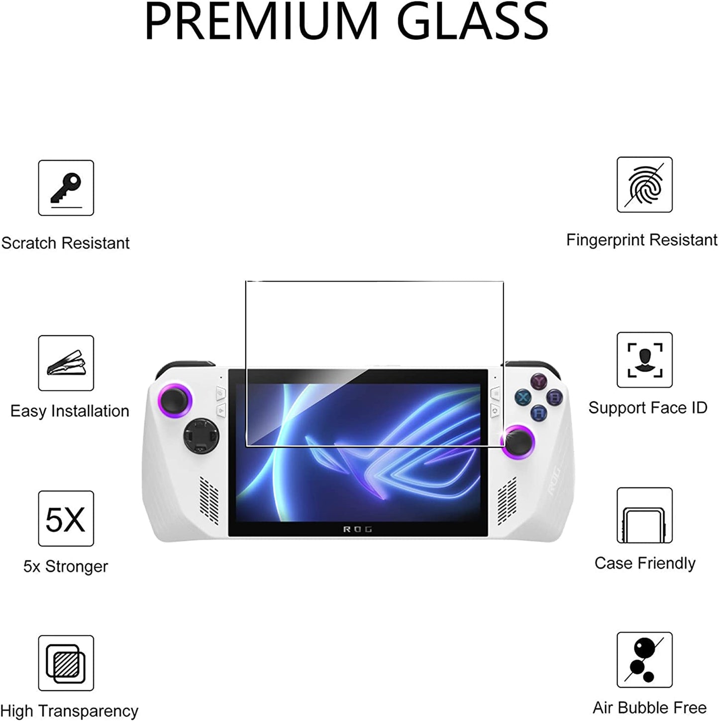 Suttkue for Asus ROG Ally (2023) RC71L Screen Protector,9H Hardness Anti-Scratch Tempered Glass Flim, Case Friendly, Anti-Fingerprint,Anti-Scratch (2 PACK)  Suttkue   