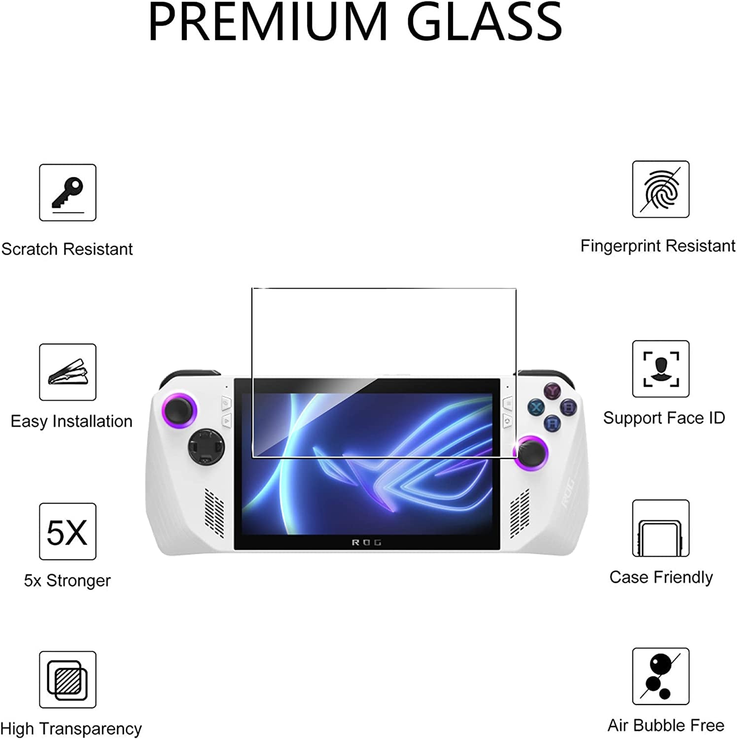 Suttkue for Asus ROG Ally (2023) RC71L Screen Protector,9H Hardness Anti-Scratch Tempered Glass Flim, Case Friendly, Anti-Fingerprint,Anti-Scratch (2 PACK)  Suttkue   