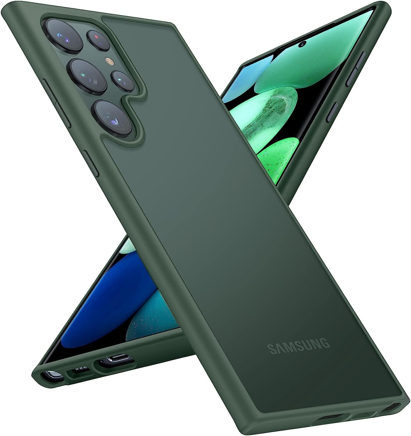 TORRAS Shockproof Designed for Samsung Galaxy S23 plus Case(Only), [Military Grade Drop Tested] Translucent Slim Protective Matte Phone Case for Samsung S23 plus Case 5G Guardian,Navy Blue  TORRAS Seagreen Galaxy S23 Ultra 