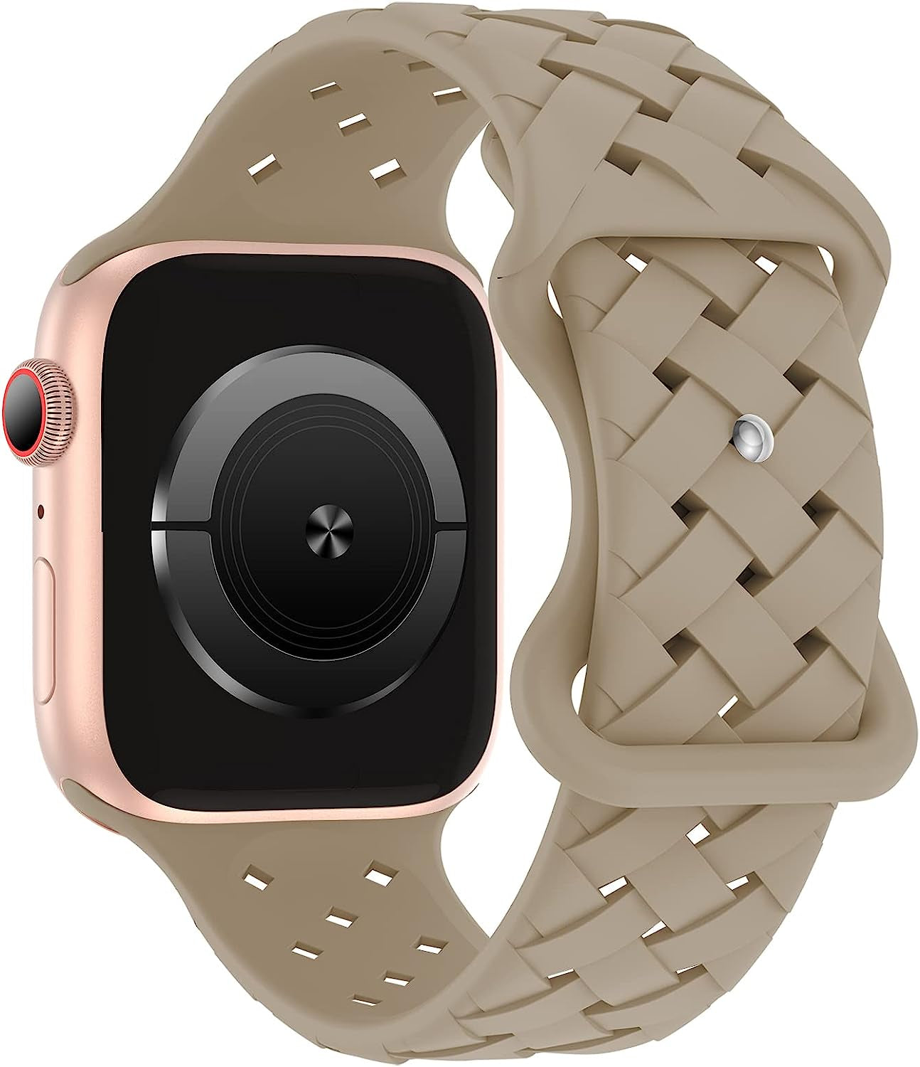 Distore Silicone Braided Weave Bands Compatible with Apple Watch 38Mm 40Mm 41Mm 42Mm 44Mm 45Mm 49Mm, Replacement Silicone Sport Breathable Strap for Iwatch Series Ultra SE 8/7/6/5/4/3/2/1 Women Men  Distore Stone 38mm/40mm/41mm 