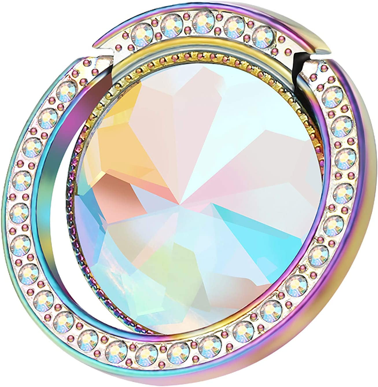 Lenoup Iridescent Glitter Bling Bling Phone Ring Holder,Sparkle Phone Ring Artificial Diamond Stand,Rhinestone Cell Phone Finger Ring(Rainbow)  lenoup   
