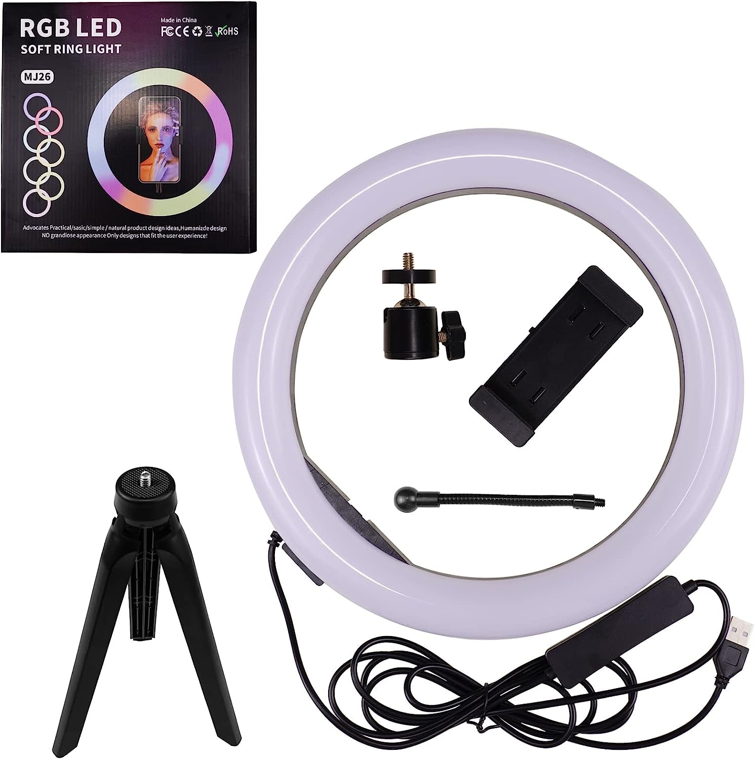 Selfie LED Stand Ring Light with Tripod Stand, Phone Holder,10” Inch Ring Multicolor 126 LED Light  Shenzhen XTW Electronic Co., Ltd.   