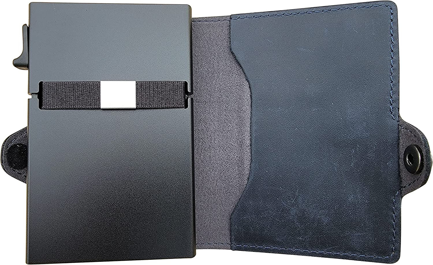 TNE Airtag Wallet Genuine Leather Credit Card Money Holder for Men | RFID Blocking | Automatic Popup Mini Aluminum Bifold Slim Zipper Coin Pocket Airtag Case Mens Wallets Air Tag Cover (Blue)  Thepricesright4u   