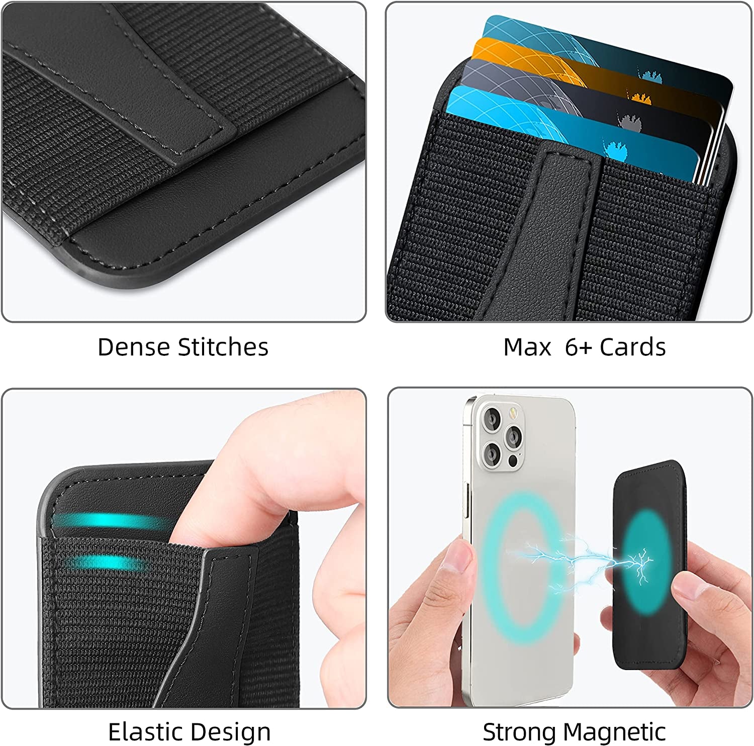 Magnetic Card Wallet Holder for Magsafe, Eiffel-Tower Magsafe Wallet for Apple Iphone 14 Pro Max/14 Pro/14/14 Plus/13/12, Magsafe Leather Wallet, Magnetic Card Holder for Iphone 14/13/12 Series, Black  ShenZhen FenCun KeJi Youxiangognsi   