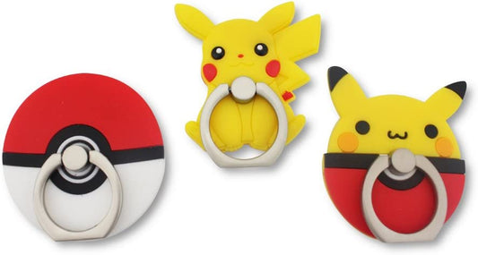 Finex 3 Pcs Set Pokeball 2-In-1 Mobile Cell Smart Phone Kickstand Finger Ring and Holder Stand Grip Cute 360 Degree Rotating Ring for Iphone Samsung Android Smartphone Case - Random  Finex   