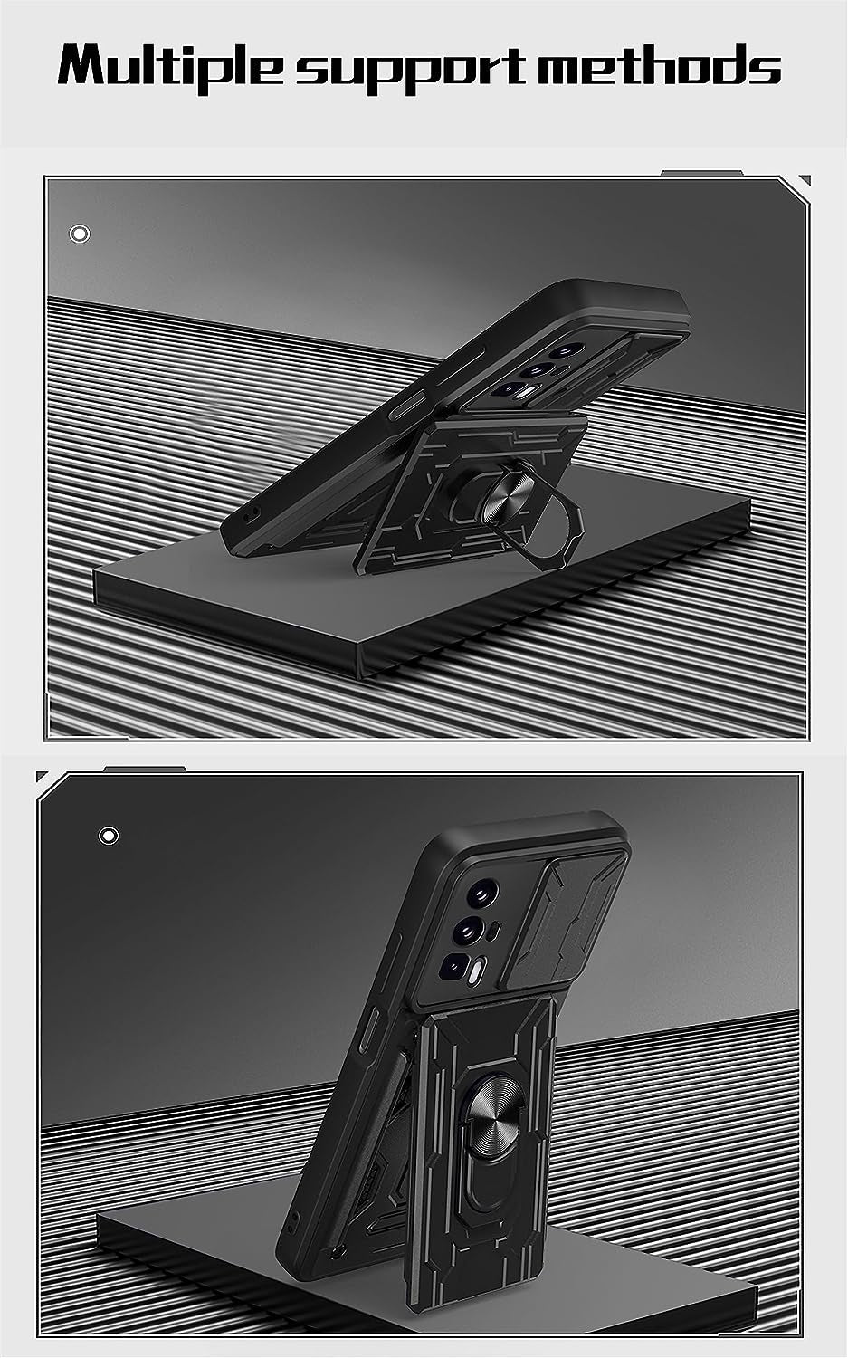 Tncavo for Xiaomi Poco F5 PRO 5G Case with Card Holder, Military Grade Shockproof Heavy Duty Protective with Rotating Ring Kickstand & Camera Cover for Redmi K60/ K60 PRO 5G LJ Blue  Tncavo   