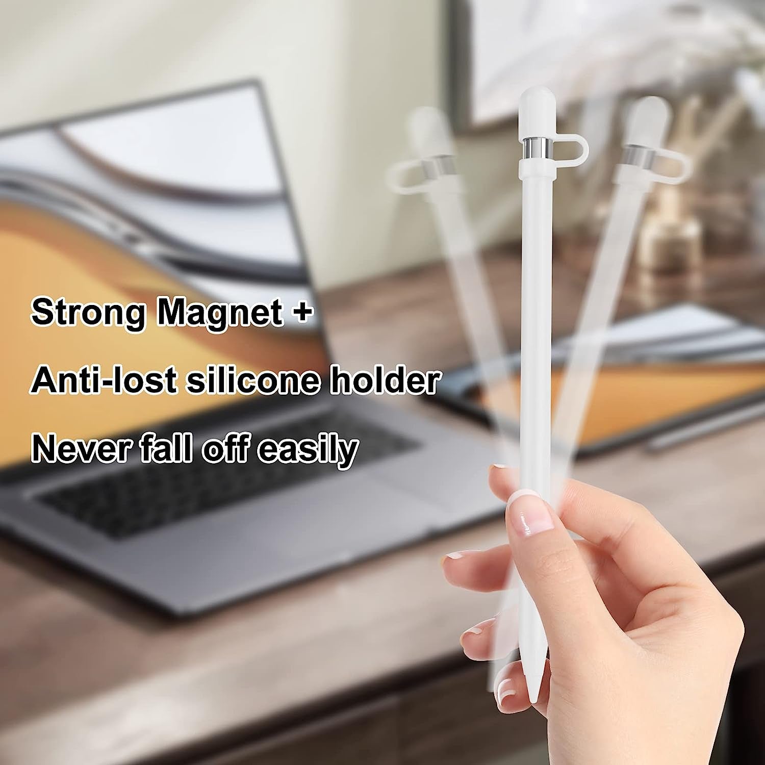 APETOO Magnetic Replacement Cap for Apple Pencil 1St Gen,2-Sets Ipencil Replacement Cap with Anti-Lost Silicone Holder for Ipad Pro Pencil End Cap Stylus Top Cover Protective Holder for Ipad Pencil  APETOO   