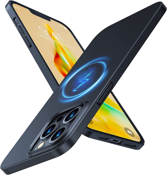 TORRAS Magnetic Slim Fit Designed for Iphone 12 Case & Iphone 12 Pro Case with Magnetic Invisible (Compatible with Magsafe) (Velvety Feel) for Iphone 12 Phone Case 6.1 Inch, Black  TORRAS   