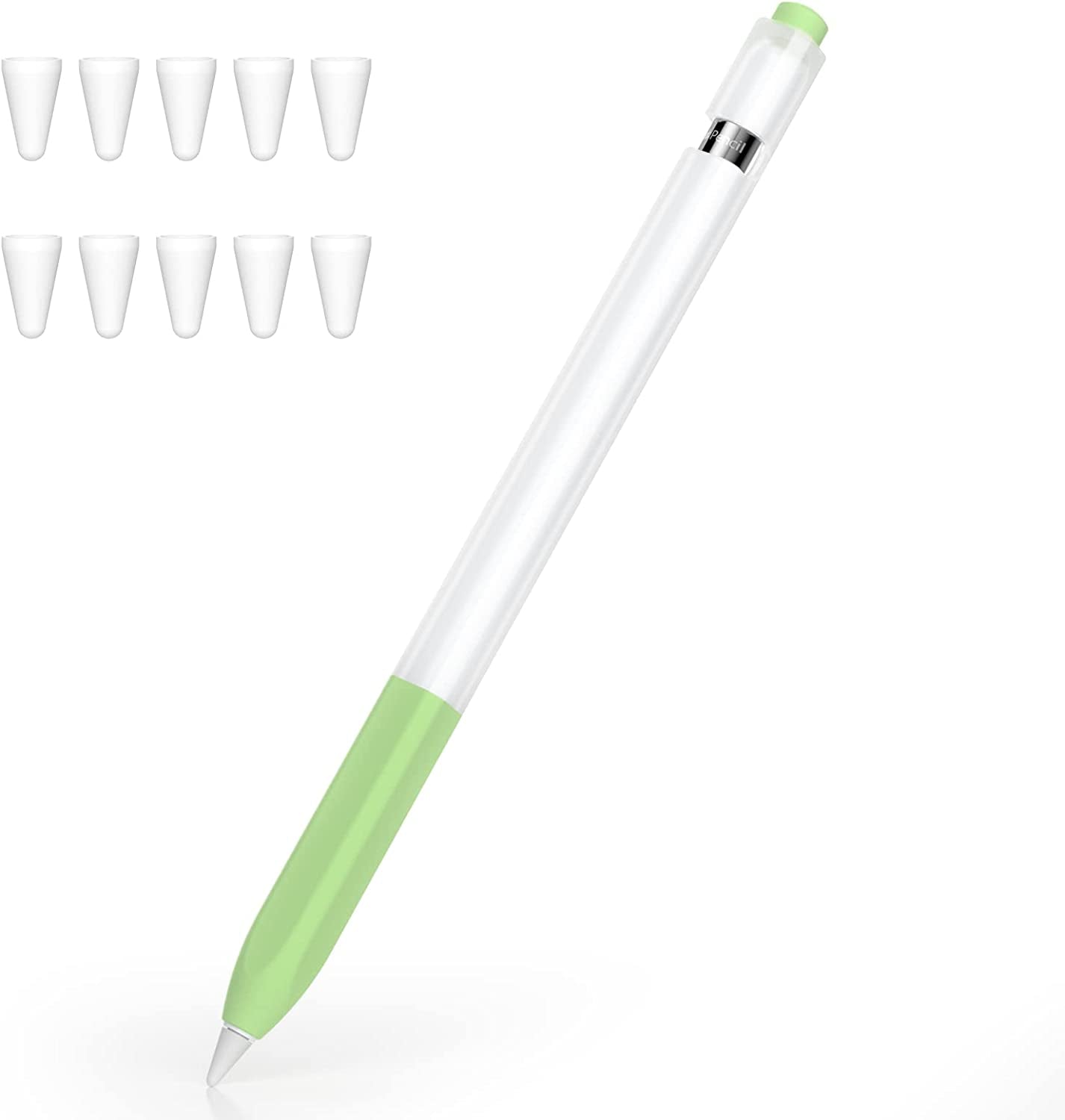 Joosko Compatible with Apple Pencil 1St Generation Case, Non-Slip Silicone Case, [With 10 Silicone Nib Sleeves] for Apple Pencil 1St Generation. (Pink)  JOOSKO Matcha  