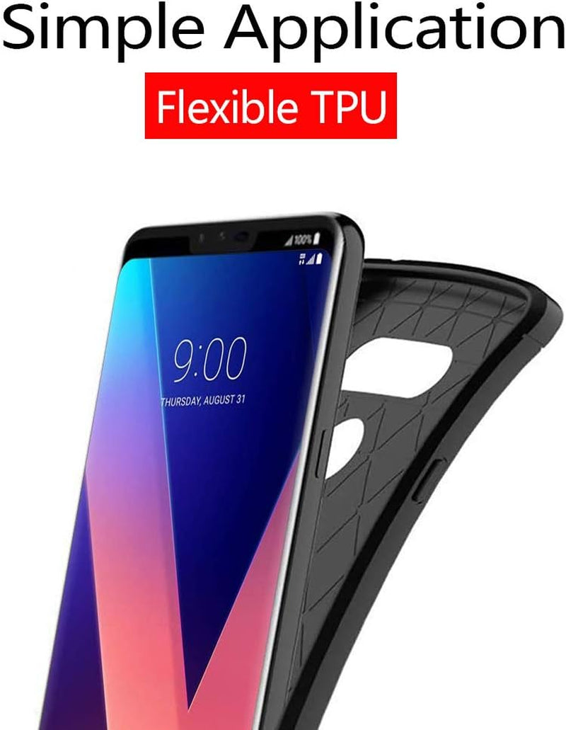 DOGN for LG V35 Case Slim Thin Silicone,Lg V30 / LG V30 Plus/Lg V30S Thinq/Lg V30S / LG V35 Thinq Case, Anti-Scratches TPU Gel Slim Fit Soft Skin Protective Cases (Brushed Black)  DOGN   