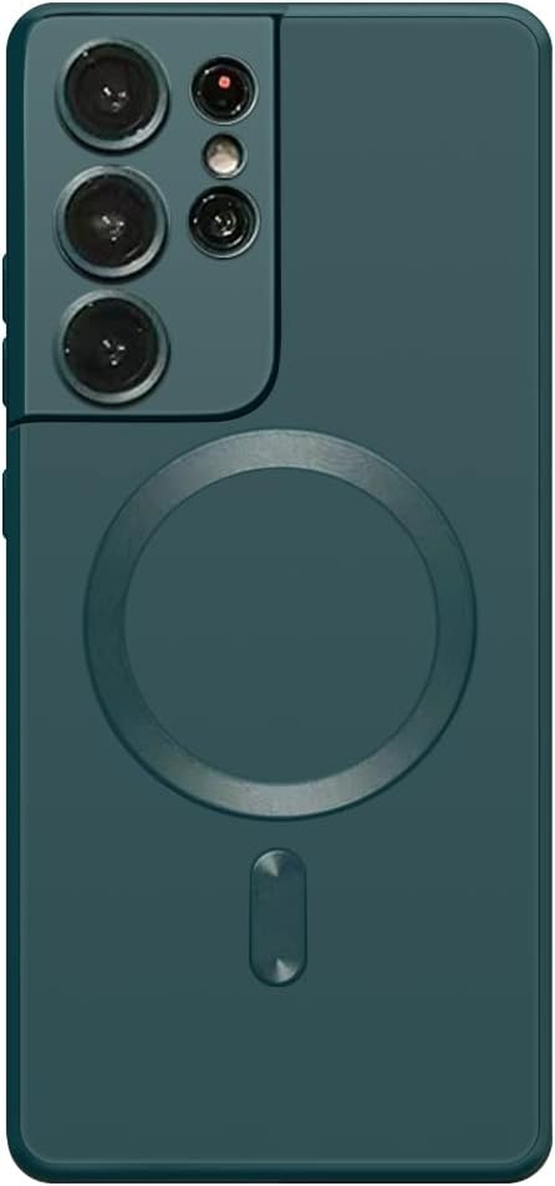 Luhuanx Magnetic Case for Samsung S21 Ultra 5G, Designed for Samsung Galaxy S21 Ultra Cases with Full Coverage Lens,Wireless Chager, Screen & Camera Protection (Crystal Black)  Luhuanx Dark Green  