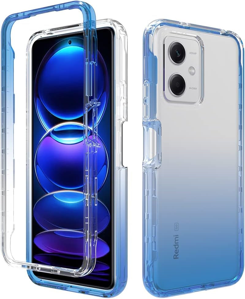 Pzwoxukhov Case for Redmi Note 12 Pro 5G Case Cover,Case for Xiaomi Poco X5 Pro High Transparency，Gradient Color,Anti-Drop Shock Absorption Case Black  Pzwoxukhov Blue Redmi Note 12 5G / Xiaomi Poco X5 