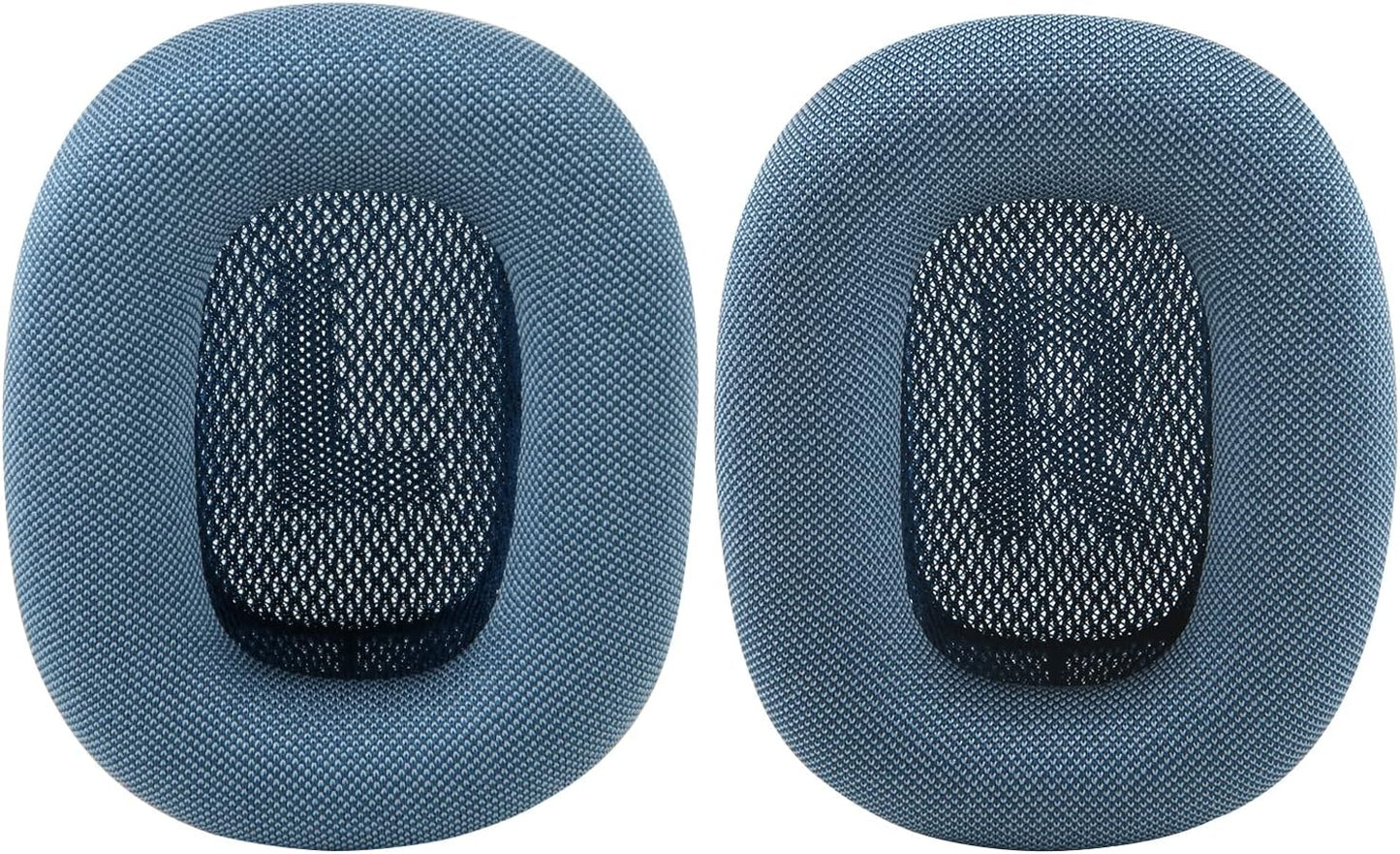 Earpads for Apple Airpods Max Earpad Replacement Sweat Proof Ear Cushions Airpods Max Ear Pad Earcups with Protein Leather, Memory Foam and Magnet Blue  Earrock Blue Mesh Fabric& Inner Silica Gel 