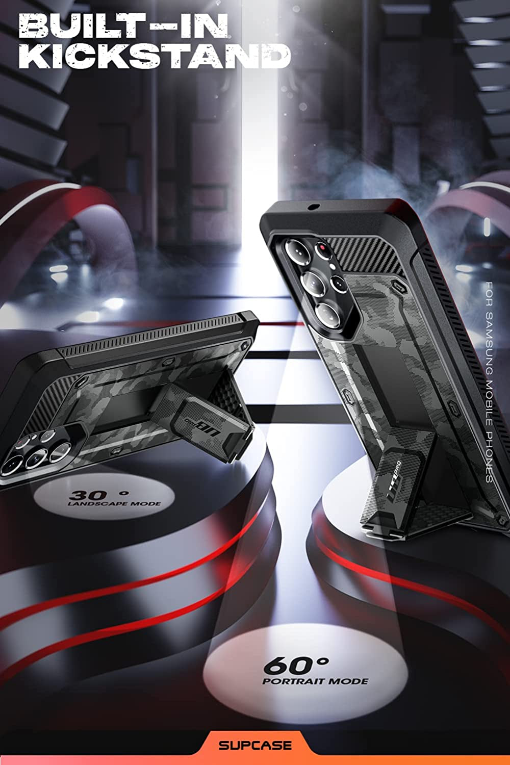 SUPCASE Unicorn Beetle Pro Series Case for Samsung Galaxy S22 Ultra 5G (2022 Release), Full-Body Dual Layer Rugged Belt-Clip & Kickstand Case without Built-In Screen Protector (Camogray)  SUPCASE   