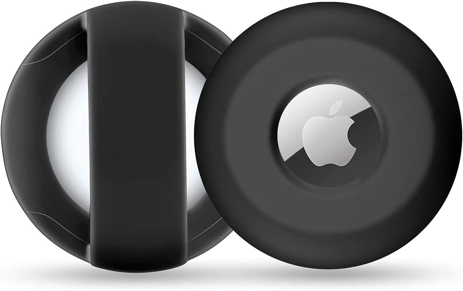 Sinvin Airtag Dog Collar Holder - Airtag Cat Collar Holder - Silicone Waterproof Apple Airtag Protective Holder for Pet Collars Wide within 1/2" (Black)  KV-AC-01   