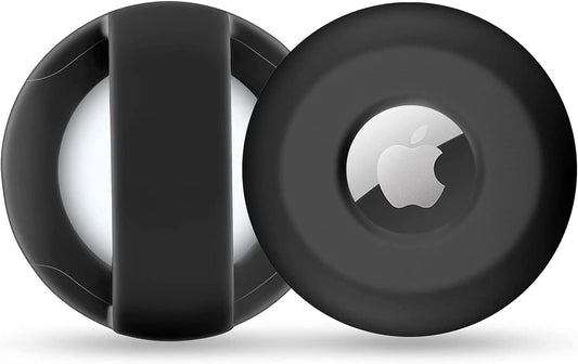 Sinvin Airtag Dog Collar Holder - Airtag Cat Collar Holder - Silicone Waterproof Apple Airtag Protective Holder for Pet Collars Wide within 1/2" (Black)  KV-AC-01   