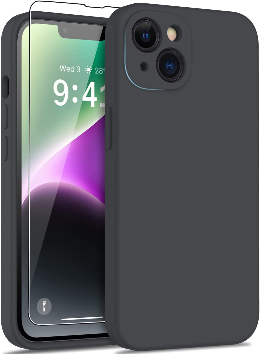 DEENAKIN Iphone 14 Case with Screen Protector,Enhanced Camera Cover,Passing 16Ft Drop Tested Soft Silicone Gel Rubber,Slim Fit Protective Phone Case for Iphone 14 6.1" Army Green  DEENAKIN Dark Grey  