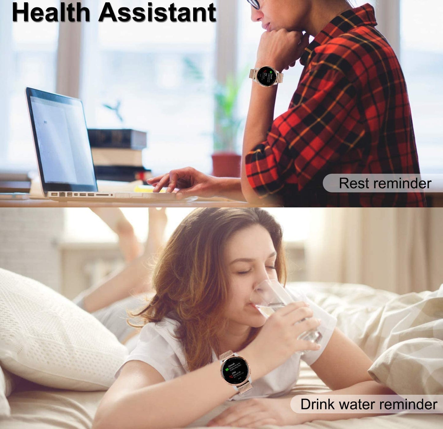 Vicrior Compatible for 18Mm Garmin Vivoactive 4S 40Mm / Venu 2S Bands, Solid Stainless Steel Watchband+ Mesh Strap Bracelet Replacement Band Strap for Garmin Vivomove 3S, Rose Gold  ViCRiOR   