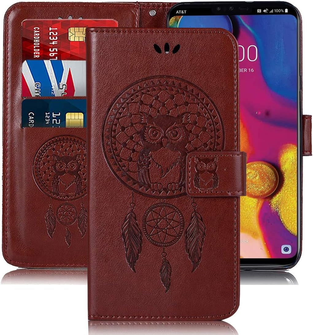Sidande for LG V40 Case, for LG V40 Thinq Case with Flowers, Shockproof Clear Floral Soft Flexible TPU Slim Phone Case Cover for LG V40/For LG V40 Thinq 2018 (Sunflower)  sidande Wallet Brown  
