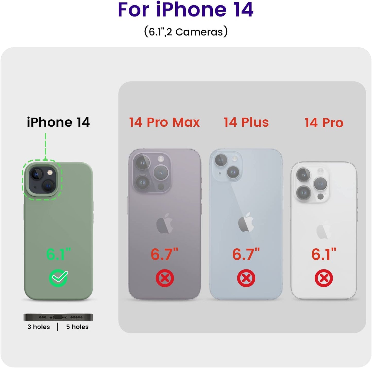 OTOFLY Designed for Iphone 14 Case, Silicone Shockproof Slim Thin Phone Case for Iphone 14 6.1 Inch (Calke Green)  OTOFLY Direct   