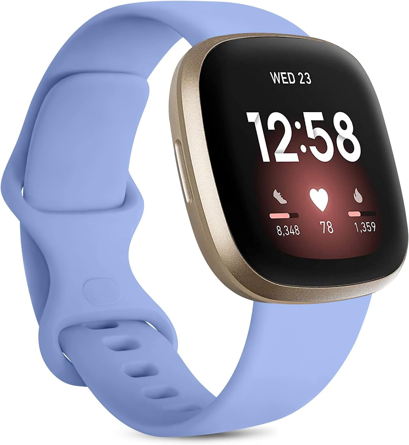 6 Pack Sport Bands Compatible with Fitbit Versa 3 Bands/Fitbit Sense Bands, Classic Soft Silicone Replacement Wristbands for Fitbit Versa 3 Smart Watch Women Men (Small, 6 Pack E)  Mugust Lavender Small 