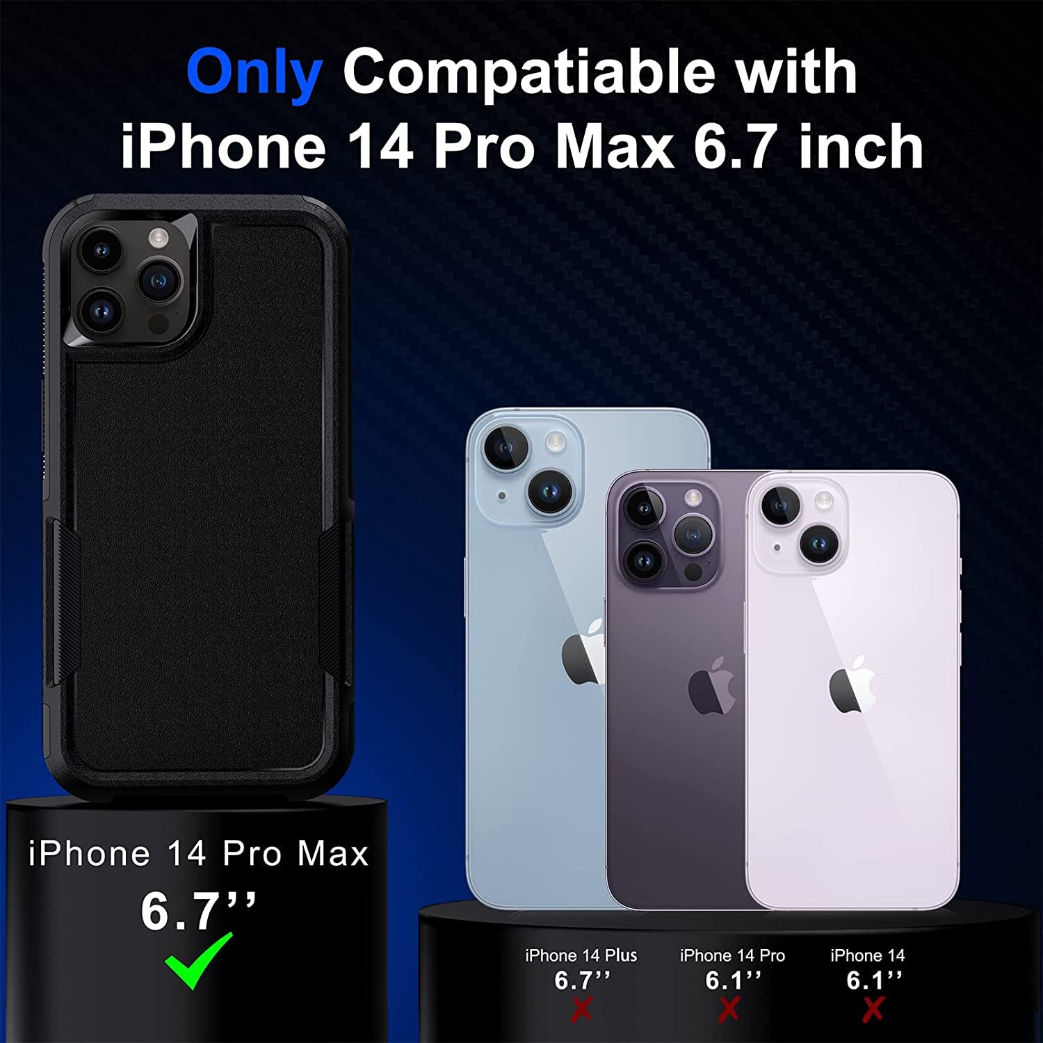 BOJEEL for Iphone 14 Pro Max Case, Dual Layer Full-Body Shockproof Case Cover Compatiable with Iphone 14 Pro Max 6.7 Inch(Black)  Fab-chain Service Co., Ltd.   