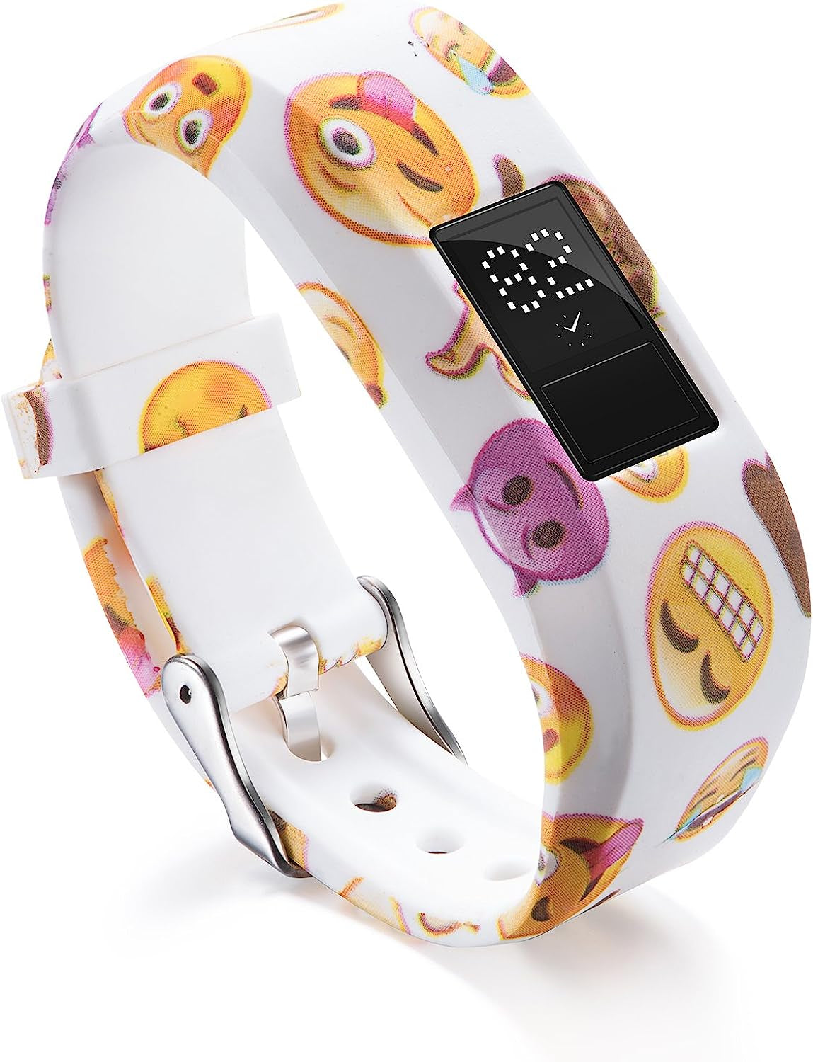 GTHY Compatible with Garmin Vivofit JR/JR 2/Vivofit 3 Bands Repacement,For Kids Boys Girls,Soft Silicone Pattern Adjustable Straps,Wristbands,Watch Band,With Secure Metal Clasp,Lagre&Small  GTHY B Small 